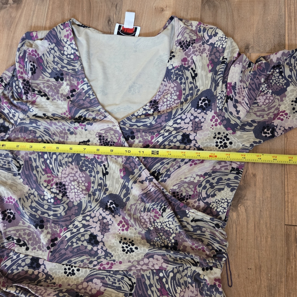 Talbots Purple and Cream Long Sleeve Dress - Picture 5 of 7